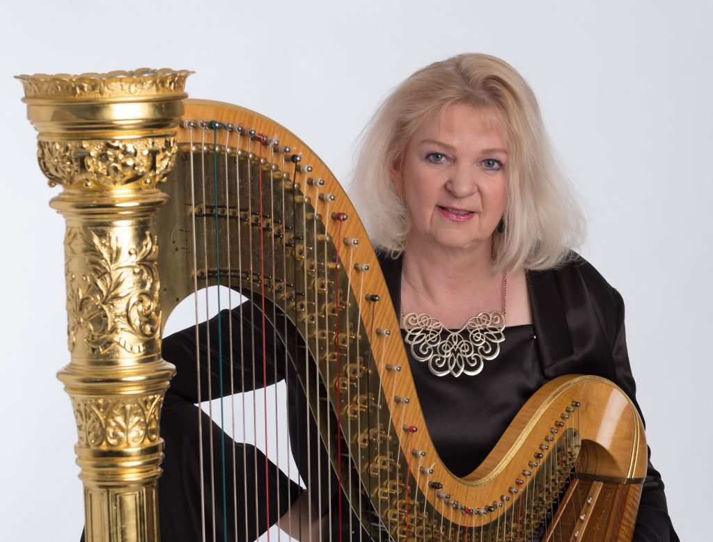 Harp solo muziek in Kerstnachtdienst Maranathakerk 't